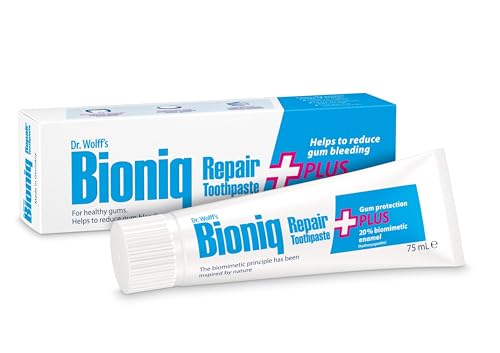 Dr. Wolff's Bioniq Repair Plus Pasta Dental | Sin Flúor con Esmalte Biomimético Hidroxiapatita | Para Dientes Sensibles | Ayuda a Reducir el Sangrado de las Encías 1 x 75ml