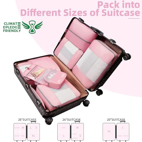 Image of BAGAIL 6 Set /8 Set /10 Set Packing Cubes Various Sizes Packing Organizer for Travel Accessories Luggage Carry On Suitcase