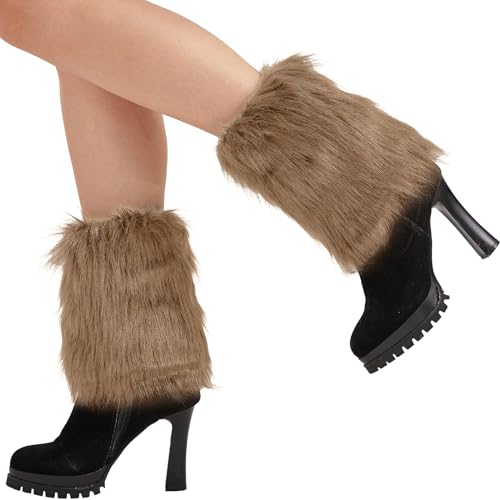 Image of Nanxson Womens Fur Leg Warmer Winter Short Boot Cuffs Covers Sleeves TTW0071