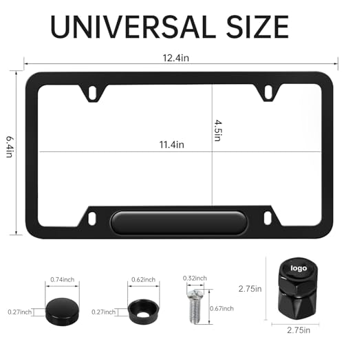License Plate Frames for Mercedes-Benz, 2 Pack Car License Plate Bracket Holder, Black Premium Aluminium Alloy Weather Proof with Screw Caps Cover Set Car Accessories - Image 4