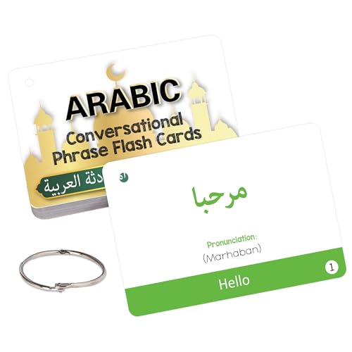 YIYDONG Arabic Conversational Phrase Flash Cards for Beginners, Arabic Cards