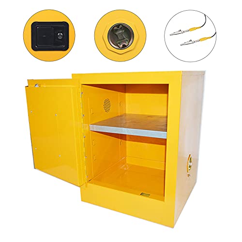 Intbuying Flammable Safety Cabinet, Cold-Rolled Steel Safety Storage Cabinet For Flammable Liquid With One Adjustable Shelf, Self Closing Door, Air Vent,Locking System (40 Gal 23.2X18.1X35In) #TOP1