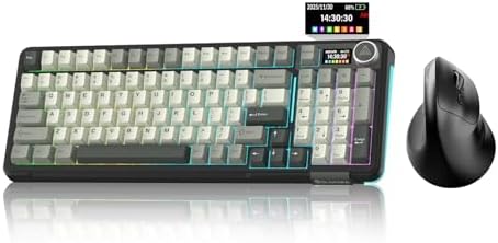 SOLAKAKA A99 Pro and SM520, Wireless Keyboard and Mouse Combo for Gaming A99 Pro Black & SM520 Black