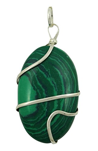 Harmonize Malachite ovale forma a spirale ciondolo...