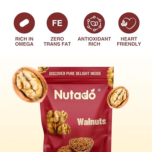 Image of Nutado Premium California Walnut Kernels 200g | Walnuts without Shell | Akhrot Giri | Dry Fruits, Healthy Snacks | Natural Walnut Kernels | Rich in Protein, Iron & Source of Omega-3 |Dry Fruits | Nuts | Grocery Items