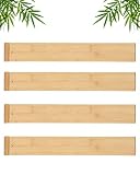 Famhap Schubladentrenner Verstellbar, 4er-Set Schubladen Ordnungssystem (Höhe 6cm,Länge 33,5-43cm), Schubladen Trennsystem für Küche, Kommode, Badezimmer, Schlafzimmer (Natürlich)