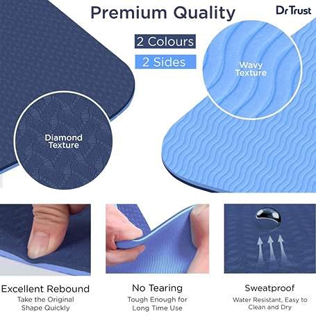 Image of IRIS Fitness Non Slip TPE Yoga Mat for Hot Yoga Pilate Gymnastics, Double Sided (72 inch x 24 inch x 6 mm)