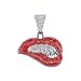 LCWLJL Hip-hop Cuban Chain, Pendant Miami Cuban Link Chain for Men, Gold/Silver Plated Diamond Necklace, Iced Out Hip Hop Necklace (lip-red)
