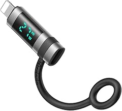 mcdodo Adattatore da USB C a Lightning, 36 W, con display a LED, adattatore USB C, ricarica rapida con corda anti-perdita per iPhone 14, 13, 12, 11 Pro Max, non per OTG/Audio