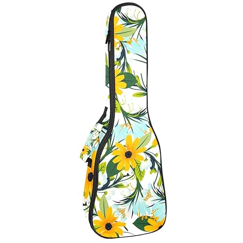 JRHEJTHH Durable Ukulele Bag Water Resistent Ukulele Case with Adjustable Shoulders for 21 23 24 inch Thick Padding Yellow Flower - Les Beatles, Paul McCartney, John Lennon, RIngo Starr, George Harrison JRHEJTHH Durable Ukulele Bag Water Resistent Ukulele Case with Adjustable Shoulders for 21 23 24 inch Thick Padding Yellow Flower