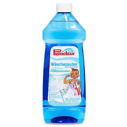 Pastaclean® Wäscheduft Premium (Blütenweiss), 100% Wäscheduft - 0% Weichspüler, Bis zu 340 Waschgänge, Für alle Textilien & Mikrofaser, Für Waschmaschine, Wäschetrockner & als Raumduft, 1000 ml