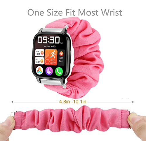 for Popglory P66 Smart Watch Band,Fabric Elastic Scrunchie Elastic Women Replacement Straps Compatible with Popglory NinKiyco 1.85 inch P66 SmartWatch/TOOBUR IDW13 1.8 Watch/MorePro H56/Kimnix T99 Pro - Image 2