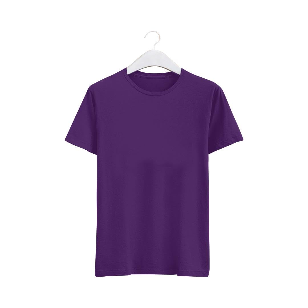 Confezione da 3 magliette unisex per bambini, girocollo, a maniche corte, casual, tinta unita, morbide, per ragazzi e ragazze, Viola, 11-12 Anni