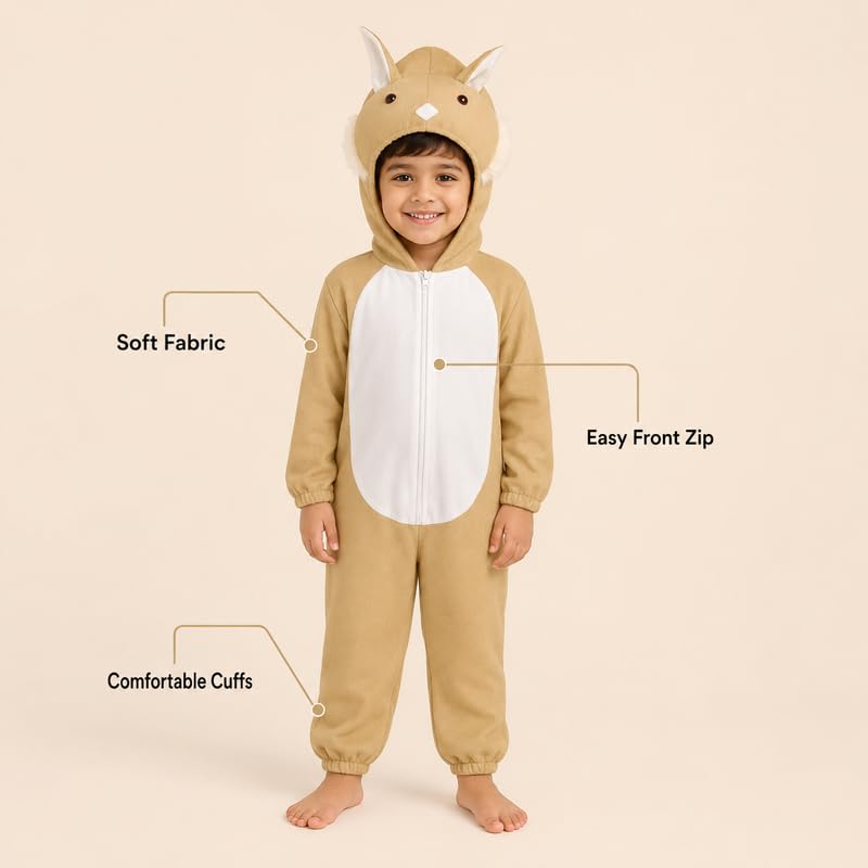 Image of Animal Costume for Kids | Plush Fancy Dress Costume for Boys & Girls |School Fancy Dress, Annual Day, Jungle Theme, Role Play, Halloween & Birthday Party