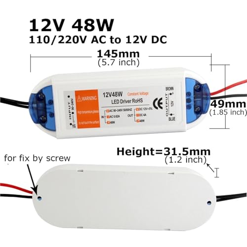 Transformateur LED 12V 48W pour éclairage de cuisine et dressing moderne - 2