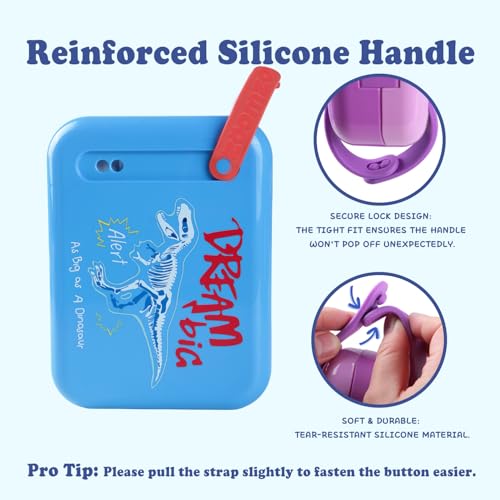 Image of Kids Bento Lunch Box for Boys & Girls - 4-Compartment Leak-Proof Lunch Container with Hidden Silicone Handle, Lightweight, BPA-Free, 855ml for School & Travel (Dinosaur)