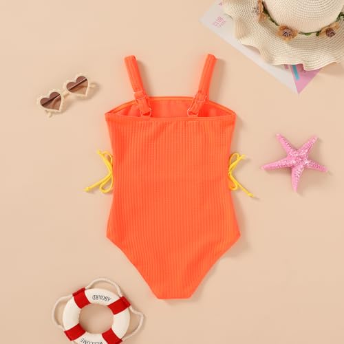 Image of Girls Swimsuit One Piece Bathing Suit Adjustable Straps Solid Color Cut Out Butterfly Girls' Swimwear for 7-14Y
