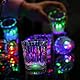 Schnapsgläser Plastik Leuchtende 12Pcs Shotgläser Neon Party Zubehör Lustige Pinchengläser mit Led Untersetzer Party Shotbecher für Karneval Geburtstag deko Pinnchen Geschenke Silvester