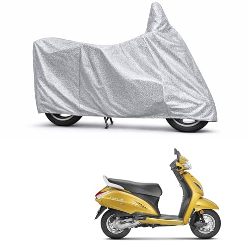 Image of 100% Waterproof Two Wheeler Body Cover Multi Layered Fabric Designed for Honda Activa 5G | Belt Buckle Lock | Silver Mag