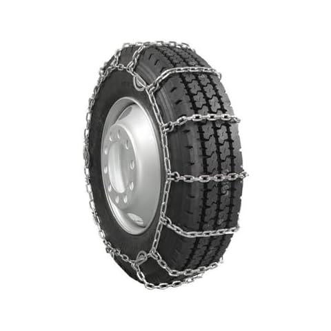 Mytee Products Cam Tensioner Square Link Snow Tire Chains Compatible w/ 19.5" Rim Diameter & 8" Wide Car Pickup Low-duty Trucks SUV Tires, Strong Tire Traction Chain - Set of 2 Cover