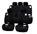 FH-FB053-1115 Floral Embroidery Design Car Seat Covers, Airbag Ready and Split Bnech, Black Color