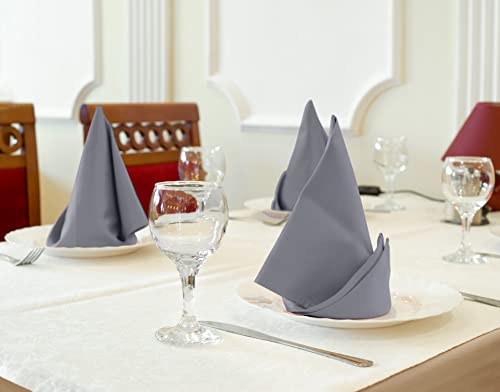 image for Utopia Kitchen Charcoal Cloth Napkins [12 Pack, 18x18 Inch] Absorbent 