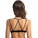 YONGHS Womens Hollow Out Fishnet Crisscross Back Crop Tops Cutout Vest Gym Workout Yoga Sports Bra Black Large