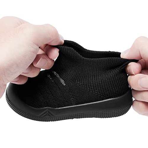 Image of Eashi Baby Boy Girl Non-Skid Indoor Infant Walking Shoes Breathable Warm Elastic Sock Shoes with Memory Sole Protect Toes Outdoor Sneakers
