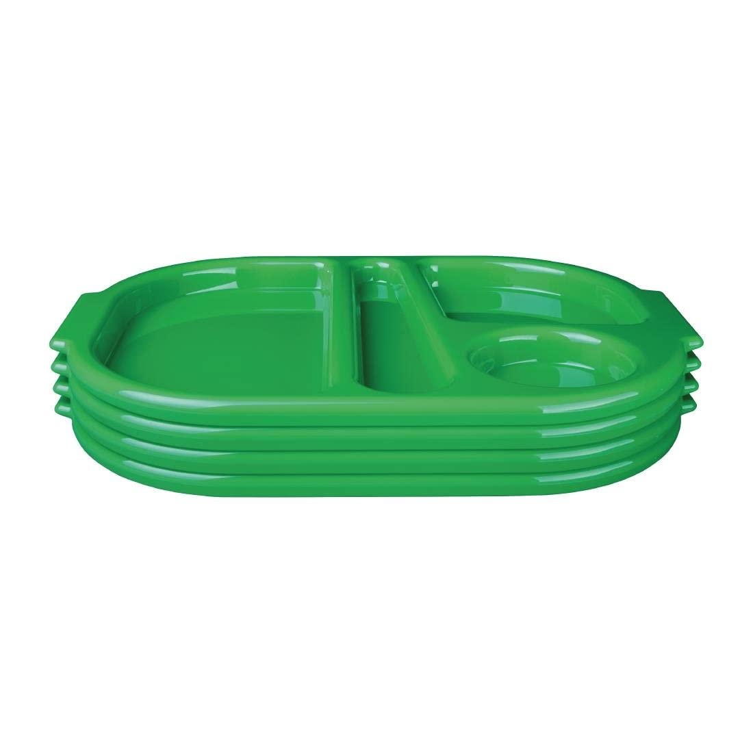 Kristallon dl128 Compartimento de Alimentos bandejas, Verde (Pack de 10)