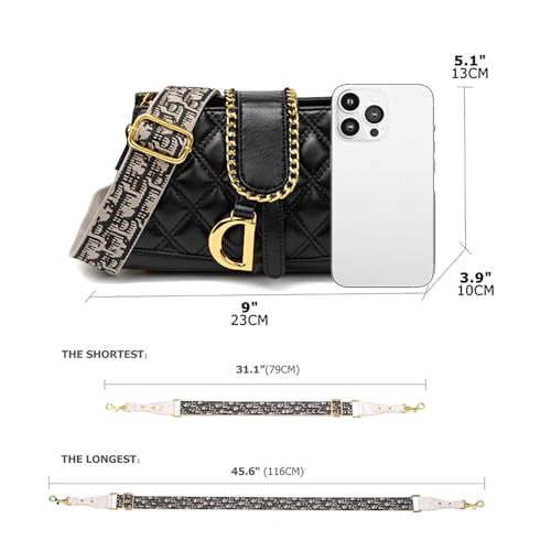 Small Shoulder Crossbody Handbag for Women, Soft Quilted Clutch Purse Mini Crossbody Bag With Pearl Chain4