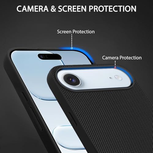 Image of TOUCCH Liquid Silicone Case Cover for iPhone Air| Shock Proof Design & 360 Degree Protection| Premium Soft Black Cover for iPhone Air | Silicone Sand Blast - Black