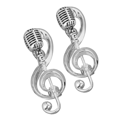 Beaupretty 2pezzi Spilla Musicale in Spilla Forma Di Microfono Unica Tema Musicale Per Uomo