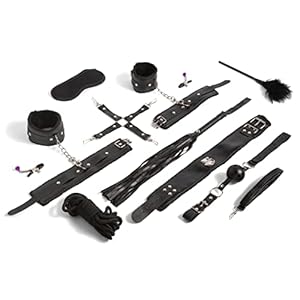 10 stuks BSDM lederen bondage voor beginners kit per bed geek verstelbare bedbeperkingen, blinddoek, tepelklemmen…