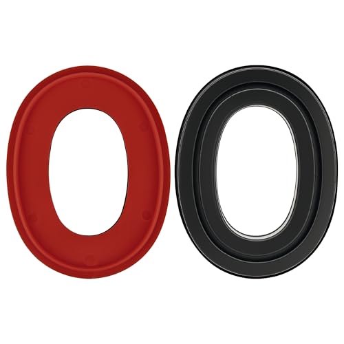 Geekria Gel Ear Pads para 3M WorkTunes (90541, 90542, 90543, 90544) / Peltor Sport (Tactical TAC100 / 300 / 500) / ZOHAN (EM033 / 037 / 042) / PROHEAR (032 / 033 / 037) Auriculares (Negro + Rojo) miniatura 3