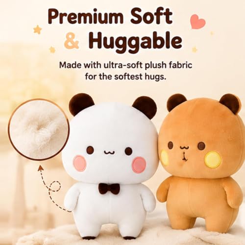 Image of Babu Dadu Cute Bear Plush Toy Soft Stuffed Animal Doll for Kids, Hugging Pillow, Kawaii Plushie Teddy Bear Toy for Girls, Boys, Birthday Gift, Home Decor