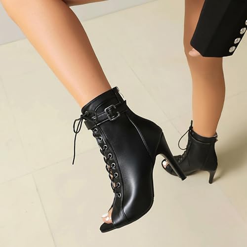 Image of UTIKLIOU Women's Mesh Sandals Peep Toe High Top Sandals Lace Up Summer Boots Buckle Strap Party Sexy Pump Shoes Open toe