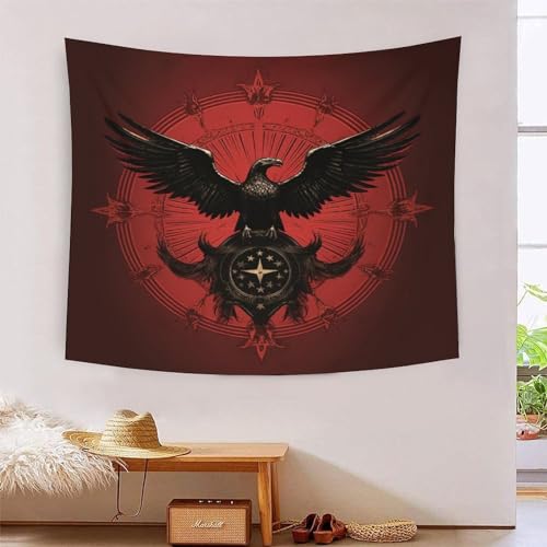 Tapisserie murale tissu relief aigle 3D grand format deco 180cmx230cm