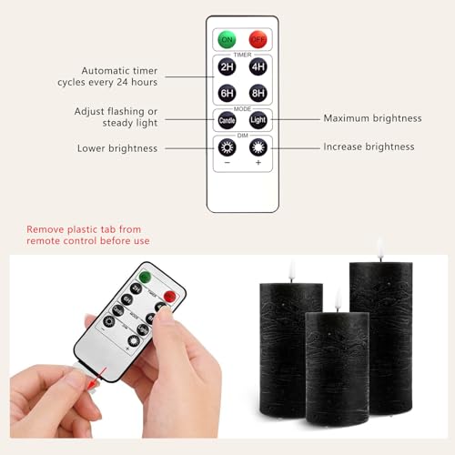 AnnSpa LED Candles 3 Set USB Rechargeable with Remote and Timers, Electric Candle, Led Candle with Remote Control - Image 4