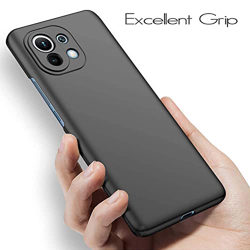 Image of Mobile Back Cover Case for Xiaomi Mi11 Lite 5G (Silicone Case|CameraProtection|Black SC1510)
