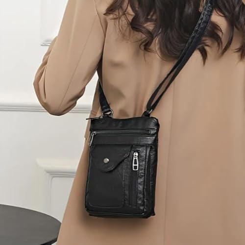 Soft PU Leather Women Man Messenger Bag Crossbody Bag Vintage Handbag Mini Cell Phone Bag2