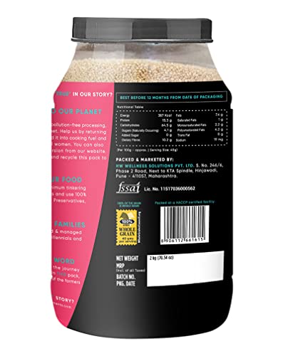 Image of True Elements Quinoa 2kg (Pack of 2) - 100% Wholegrain | Certified Gluten Free | Diet Food | Rich in Fibre | Quinoa Seeds for Weight Management