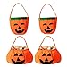 JINCHENG Bolsa de Calabaza,4 Piezas Bolsa de Dulces de Halloween, Bolsa de Truco o Trato, Halloween Calabaza Bolsa, Halloween para Niños Fiesta Decoración