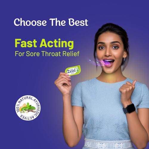 Image of Vasu Zeal Mouth Dissolving Tablets 50N (Pack of 6) | Sore Throat Aid | Quick Relief from Cough & Throat Irritation | Helps Combat Bad Breath | All Natural Actives | No Added Sugar