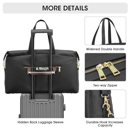 Kattee Weekender Bags for Women Leather Travel Bags for Women Duffle Overnight Duffel Carry on Large Tote Bag4