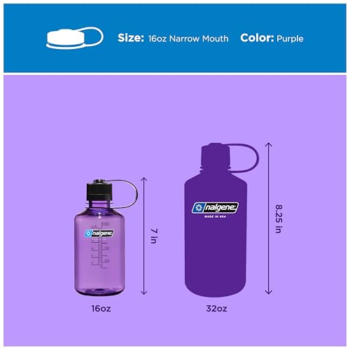 Image of Nalgene 16 oz Narrow Mouth Water Bottle, Purple