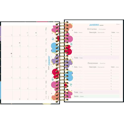 Tilibra - Agenda Espiral Diária 11,7 x 16,4 cm Minnie 2025 - Três Minnie Lets make it magic