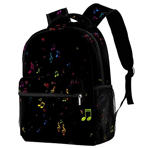 Sac à dos campus à notes de musique colorées pour fille et garçon