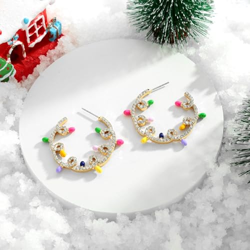 Lilie&White Colorful Light Bulb Hoop Earrings For Women Christmas Earrings For Women Xmas Earrings Gchristmas Jewelry Holiday Earrings thumb #4