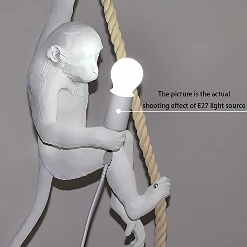 Arimis Monkey Chandelier Resin Branch Row Chandelier E27 Industrial Ceiling Light Ceiling Vintage Edison Industrial Wind Decorative Hemp Rope Monkey Chandelier Bedroom Living Room Bar Cafe,Gold #TOP2