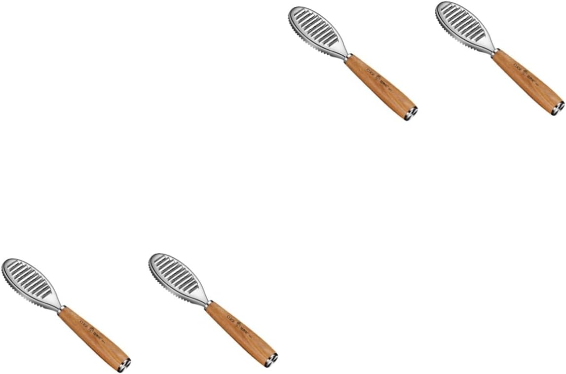 Hemoton 2pcs Stainless Steel Scraper Ergonomic Kitchen Gadget for Skin Cleaning Easy to Use for Home Restaurants